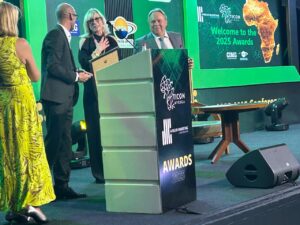 Maggie Jones and James Sutton of the CIM (both left), present Honorary Fellowship to Helen McIntee-Carlisle and Nigel Tattersall