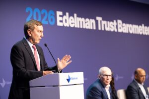 Richard Edelman discusses the 2026 Trust Barometer in Davos recently