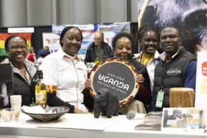 The Ugandan team celebrates their recognition in New York