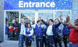 Celebrating the opening of a Walmart store in South Africa