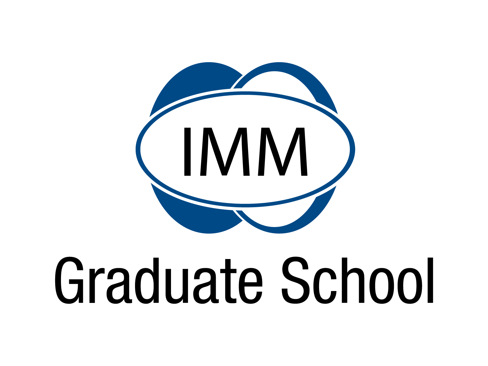 Abstract blue logo with overlapping circular loops on black background
